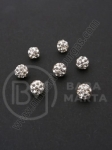 Mărgele Shamballa cu cristale 6mm argintii gaură 1mm 1 pachet 10 buc 301975