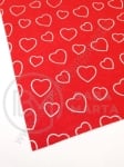 Fetru 1mm A4 20x30cm imprimeu inimioare rosu 1 buc 461310