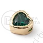 Margele inimă 6x6x4.5mm alamă cu zirconiu cubic 1 bucată 305374