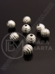 Bilă metalică 6mm albă goală cu margine 10 buc 301119