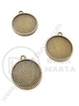 Pendant 22x18.5x3mm base bronz antic pentru montare 16mm 1 pachet 10 buc 306184