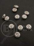 Flori metallice 7.5x3.5mm argintii, gaură 1mm, 15 buc. 308521