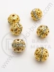 Mărgele metalice cristal 10mm culoare aurie 1 buc 308179