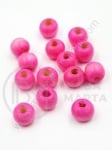 Bilă de lemn 10x9mm roz 1 pack 40g ~120 pcs 321344