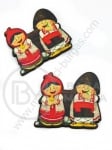 Figurină din lemn 37x34x2.5mm fată și băiat 1 pachet 10 bucăți 182560