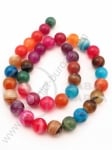 Bilă mixtă de agate dungat 10 mm ~38 pieces 351555