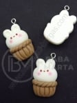 Pendant iepure din rășină ~25x~16mm gaură 2mm 1 paquet 2 buc 335872