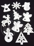 Figurine de Crăciun mix 32~37,5x27~30,5x2,5mm lemn alb 1 pachet 10 buc 182231