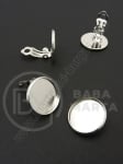 Base metalică cu clemă pentru pănă de cercei, pentru încrustare, 16 mm, 1 pack, 4 pcs. 302102
