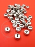 Mărgele 7x4mm lettera T metalică gaură 1mm 1 pachet 100 buc 318619