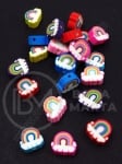 Mărgele FIMO curcubeu 8,5~10,5x10~12,5x4~5mm 1 pachet 10 buc 312829