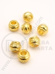 Mărgele metallice 9x7mm aurii, gaură 3.5mm, 10 buc. 308441
