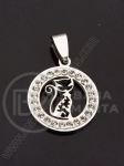 Pandantiv din oțel cu cristal 20mm 1 buc 307413