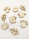 Figurină mixtă din lemn 19~27.5x15~25x2.5mm 1 pachet 20 buc 182191