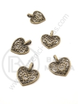 Pandantiv metalic cu inimă 17x15mm bronz antic 1 pachet 20 buc 306309