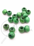 Bilă de lemn 7x9mm verde gaură ~4mm 40g ~200buc 321048