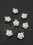 Pandantiv SSV floare 16x13mm culoare argintie 1 pachet 50 buc 318457