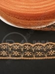 Panglică de dantelă 22mm orange pastel 10 meters 451376