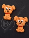 Margele silicon dog 28x25x7.5mm portocaliu gaura 2mm 1 buc 317010
