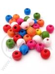 Bilă de lemn 10x9mm colorată gaură 3mm 1 paquet 40g ~120 buc 321129