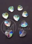 Inimă cristal 10x7mm efect AB orificiu 1mm 1 pachet 5 buc 335383