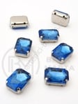 Glass stone (cristal) 10x14mm albastră în coș metalic 1 pachet 2 buc 151519