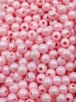 Mărgele roz 6mm efect AB gaură 1.8mm 1 pachet 40g ~380 buc 312852
