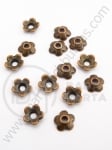 Mărgele florale metallice 6.5 mm color cuprului 50 buc 308233
