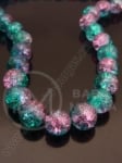 Bilă 10mm craquelă blue-verde cu roz 80cm ~80buc 1vr343366