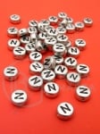 Mărgele 7x4mm litera N metalică gaură 1mm 1 pachet 100 buc 318613