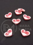 Inimă 18x13x5mm roșu cu alb 1 pachet 40g ~48buc 312197