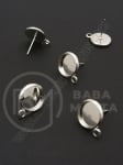 Vârf metalic pentru cercei, bază de încorporare, 12 mm, 1 pachet, 10 buc 302100