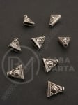 Margele metallice 10x9x6mm culoare argintie 1 pachet 10 buc 308929