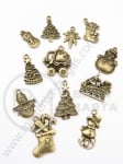 Pendant de Crăciun MIX 19~30x13~22x1.5~4mm ant. bronz 1 pachet 5 buc 306052