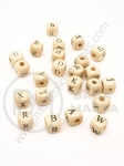 Cub din lemn 8x8mm litere mix gaură 3mm 1 pack 40g ~175buc 327135