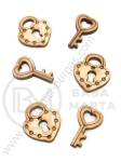 Set lacăt din lemn 18x20mm + cheie 12x20mm 1 pachet 10 buc 181652