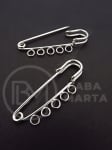 Broșă metalică cu secret AC 50x17mm, culoare argintie, 1 pachet, 2 buc. 301853