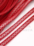 Piele naturală întoarsă 10x2mm imprimeu red argintiu 5 meters 421113