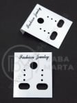 Carton plastic pentru cercei 38x30mm, gaura alba 6mm, 1 pachet, 50 buc. 111314