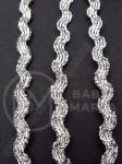 Bandă de șnur argintie 3.5 mm, zig-zag, ~28 meters 411137