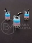 Pandantiv borcan de sticla 18x10mm cu smoothie de fructe 1 pachet 2 bucati 335589