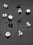 Dop de cercei 6x4.5x3.5mm OȚEL (304) color argintie 1 pachet 50 buc 305733