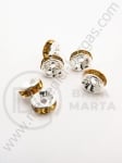 Șaibă 8x3.5mm cu cristale aurii albe 10 buc 301010