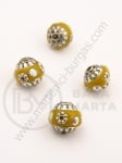 Mărgele Indonezia ~11x~13mm lucrate manual gaură 2mm 1buc 309782