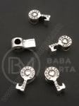 Mărgele 18x10x7mm metal argintiu gaură ~4.5mm 1 buc 309651