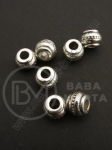 Margele metallice 9x7mm color argintie gaură 3.5mm 10 buc 308520