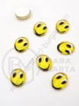 Caboșon din glass 10x8x3.5mm cu imagine zâmbitoare 1 pachet 10 buc 191220