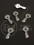 Pandantiv cristal metalic 18.5x8mm culoare argintie 1 buc 309492