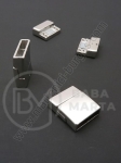 Închizator magnetică 17.5x6x20mm argintie, orifice 15x3mm, 1 buc. 302031