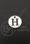 Pandantiv litera H oțel 13x1mm gaură 1.5mm 1 buc 305580